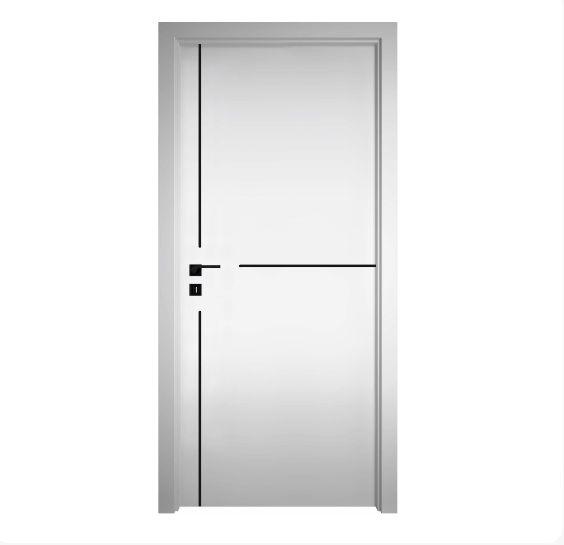 Sobna vrata, RAL TON BIJELO LAKIRANO, sa HV crnim ukrasnim metalnim letvicama. Sobna vrata, RAL TON BIJELO LAKIRANO, sa HV crnim ukrasnim metalnim letvicama.