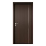 Sobna vrata, Tamni Hrast, sa ukrasnim vertikalnom metalnom lajsnom.